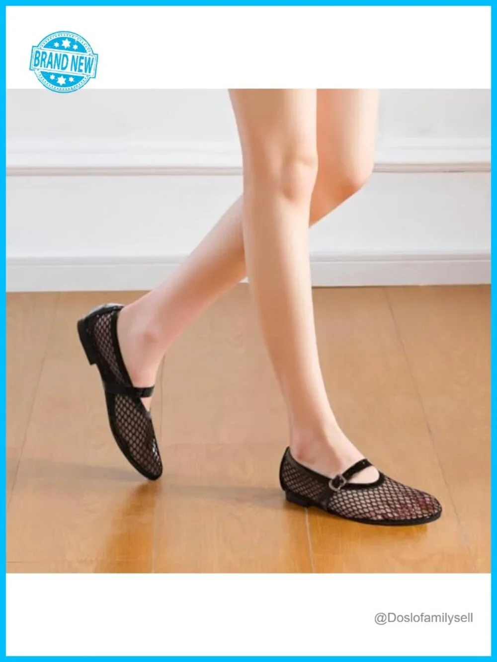 Mesh Ballet Flats Adjustable Strap Mary Jane Office Shoes